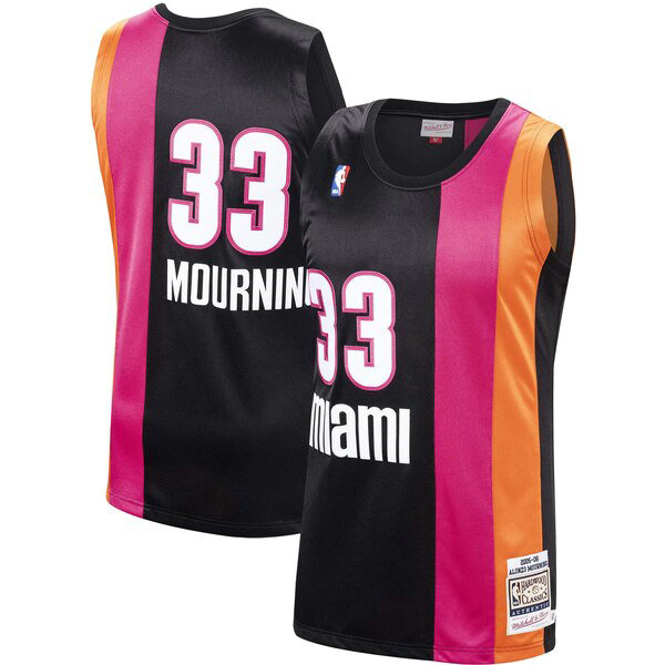 Maillot Miami Heat Homme Alonzo Mourning 33 2005-2006 Noir